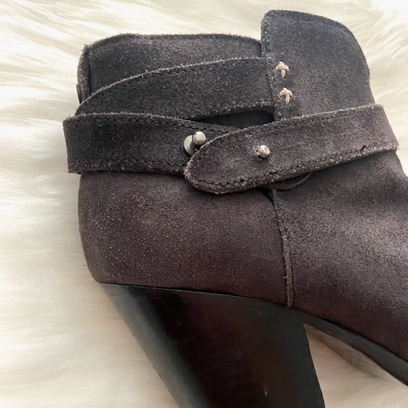 #243 Rag & Bone Soft Black Distressed Boho Leather Heel Boots - Picture 5 of 17